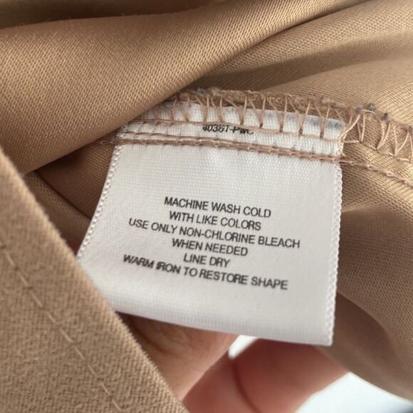 Basic Edition Button Down Blouse Top Tan/Brown Size M - Picture 4 of 5